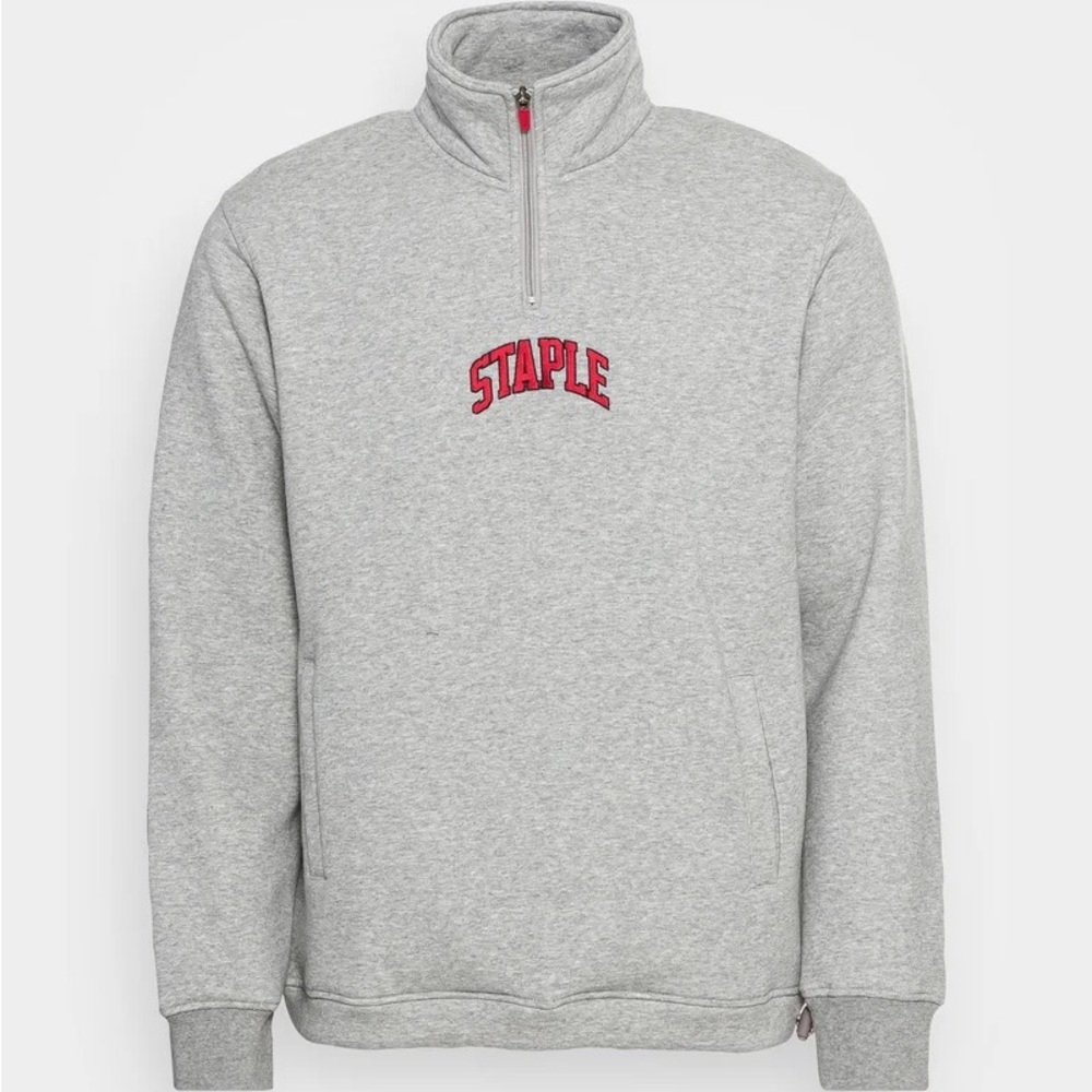 Staple Pigeon Astor Mockneck Half-Zip - Heather